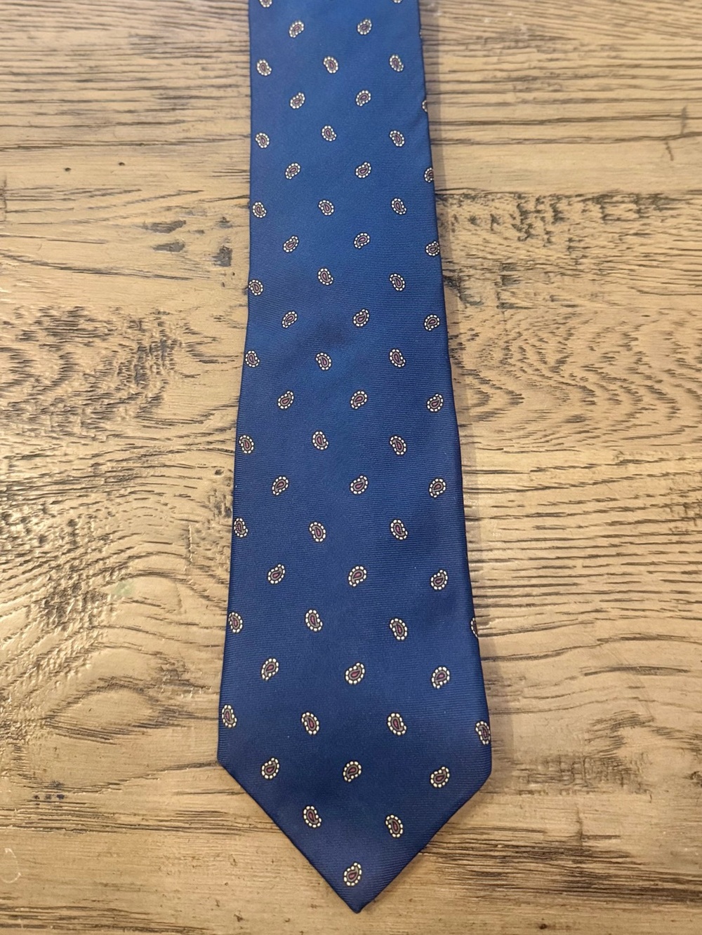 Men's Blue Paisley Dot Tie - Classic Formal Accessory